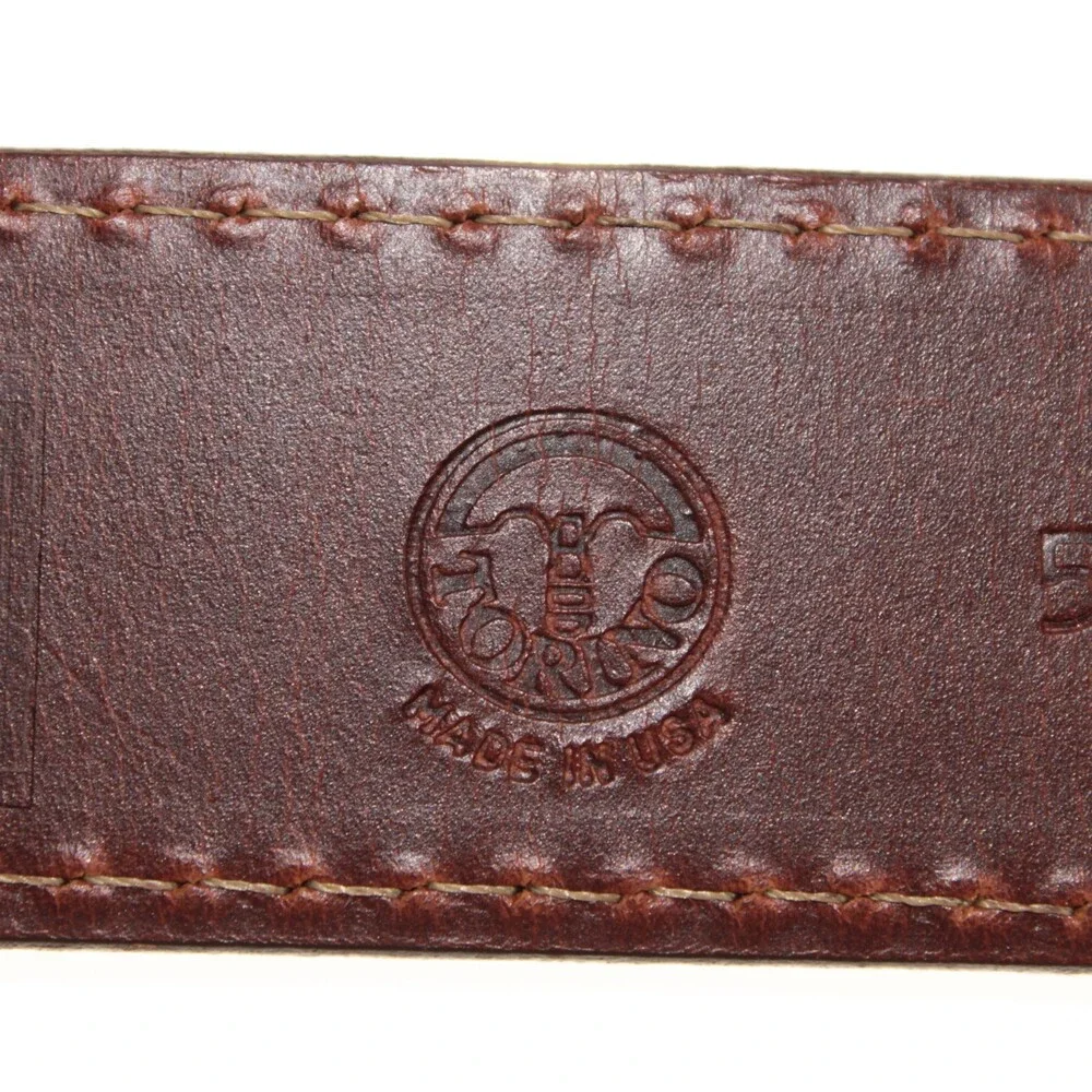 Torino Leather Company NWT Classic Belt Size 32 US in Solid Brown Leather